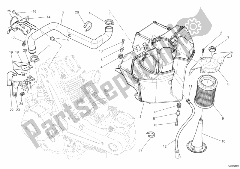 Wszystkie części do Wlot Ducati Monster 696 ABS USA 2012